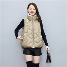 时尚百搭棉马甲女短款轻薄羽绒服背心外套秋冬新款显瘦保暖上衣，女装马甲，利佳可人