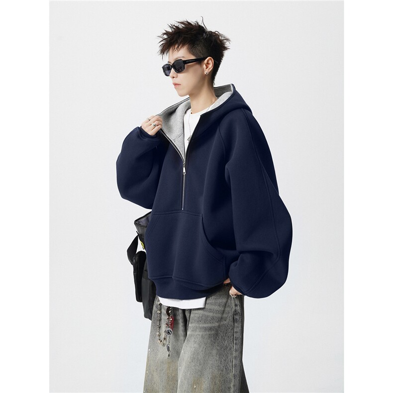 W85102P70控108无影墙420克高品质拼接罗口带帽个性卫衣男，男装卫衣，电商B205