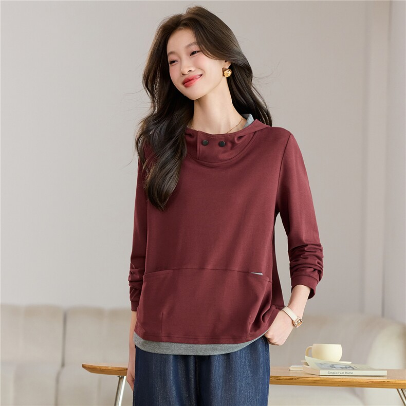 2025百搭时尚简约连帽休闲卫衣秋季新款，女装卫衣/绒衫，忆绮罗