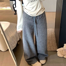 1506-1/KK32741/P52加绒加厚一字口袋休闲裤垂感休闲阔腿长裤男女，男装卫衣，星座1506-1