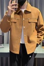 社会小伙秋装新款男时尚工装夹克男店主外套JK82-P78控128卡其，男装夹克，星座301B-1
