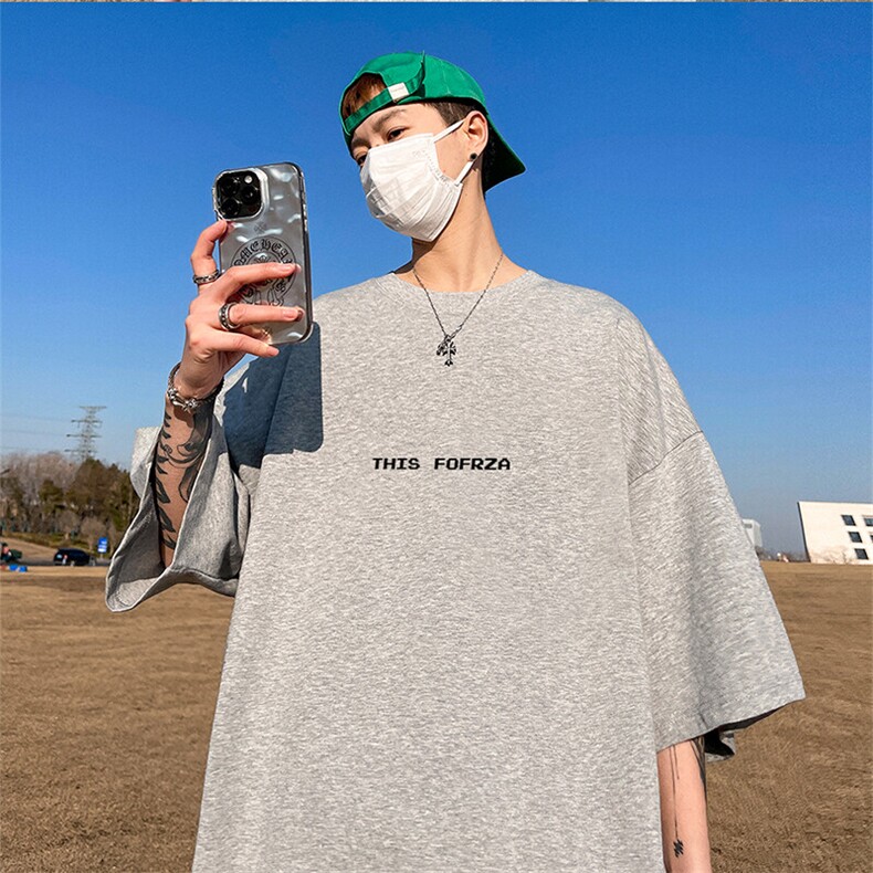 可设48小时发货支持抖音得物来样二开230克重磅美式短袖t恤MT344,男装T恤,电商A486