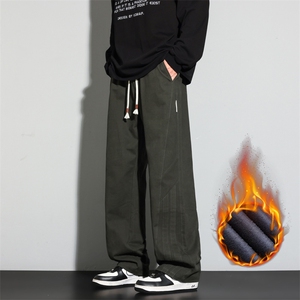 纯棉潮流百搭休闲裤秋冬男士宽松阔腿工装长裤J8030-P45/加绒P55图片