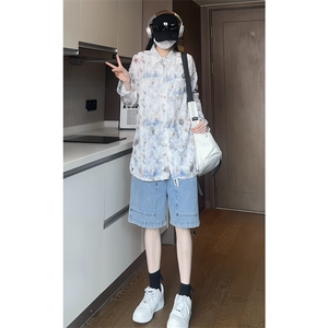 直播品质 碎花防晒衣镂空流苏薄款长袖衬衫C2452-TP48控78图片