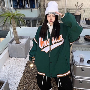 美式棒球服夹克男女韩版潮流宽松刺绣字母2024秋冬外套W6036-P41