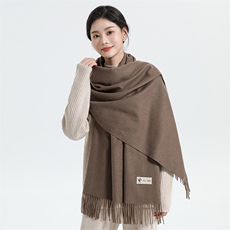 羊绒围巾男女冬季加厚保暖纯色长款披肩两用百搭流苏羊毛高档围脖，围巾，雪迪羊绒