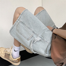 牛仔短裤男五分裤夏季薄款潮流直筒休闲中裤马裤男N061-P40，男装牛仔裤，星座308B-1