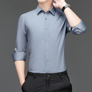 HXS-K09男式2023春季新款长袖衬衫修身免烫衬衣P66图片
