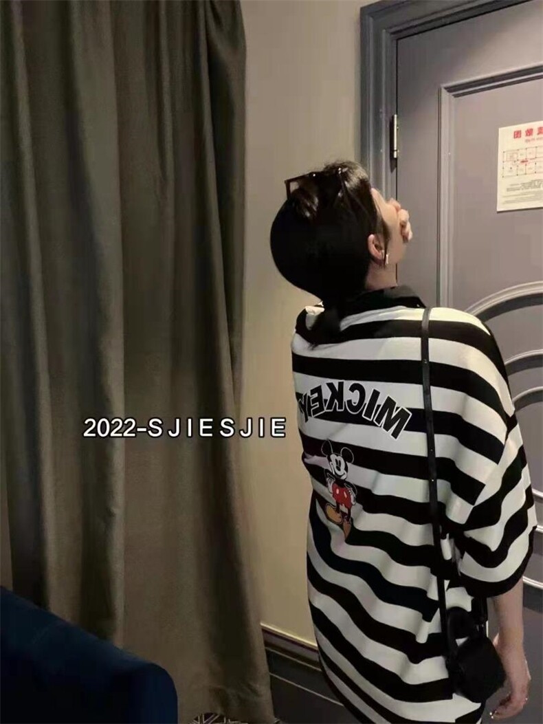 短袖条纹polo衫米奇，其它，玉米青豆