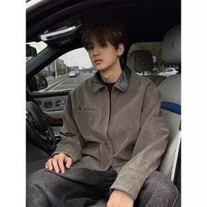 WE1948-P80新款美式复古夹克外套拼皮设计感潮休闲百搭上衣