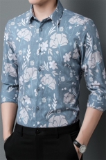 N7393钱塘2020-3男士新款休闲时尚长袖衬衣高品质P54，男装衬衫，钱塘207-3