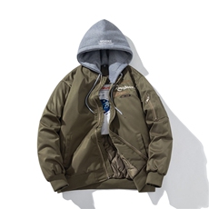 现货三色带帽可拆卸秋冬飞行服棉服情侣装夹克，男装棉衣，电商A105
