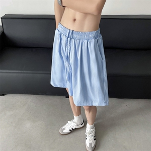 休闲短裤男士韩版潮流条纹帅百搭夏季2024新款ins五分裤K5282-P25,五十岁穿短棉袄搭配图片图片