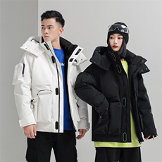 标羽绒服男女同款工装运动登山服中长款冬季冲锋衣防寒外套P220，男装夹克，星座1210B