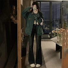C871-P105工装夹克外套女2025新款美式潮牌oversize翻领上衣外套，男装夹克，星座911-2(原星座613-2）