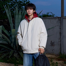 !潮流冬季连帽拉链加绒加厚棉衣情侣撞色棉服外套MY5567-P78，男装棉衣，星座610B-1