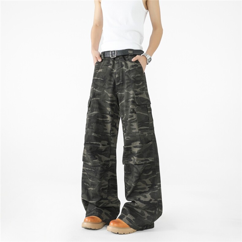 美式高街工装小众迷彩裤男个性百搭休闲裤K8068/P50，男装工装外套，电商D202