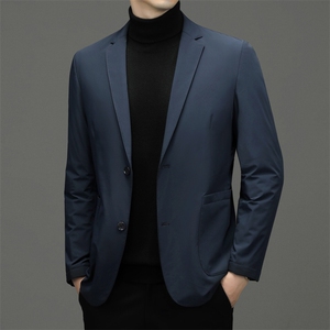 2023新款西装羽绒服男中年冬季商务休闲西服爸爸装厚款保暖外套