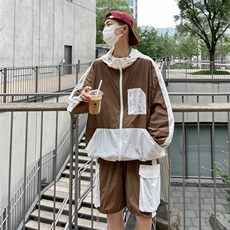 夏季夹克衫防晒服套装运动风撞色时尚防晒衣男XZ514-2-1610-P98，男装防晒衣，星座514-2(原B239)