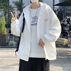 2024早秋装新款连帽卫衣男女大码百搭设计感长袖开衫外套Y41/P45，女装短外套，星座506