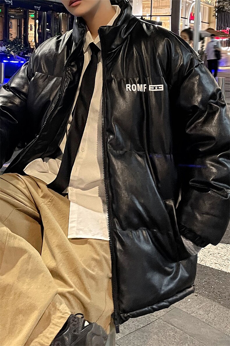 冬季PU皮棉衣男潮牌加厚棉服外套2188特P100,男装棉衣,电商A309