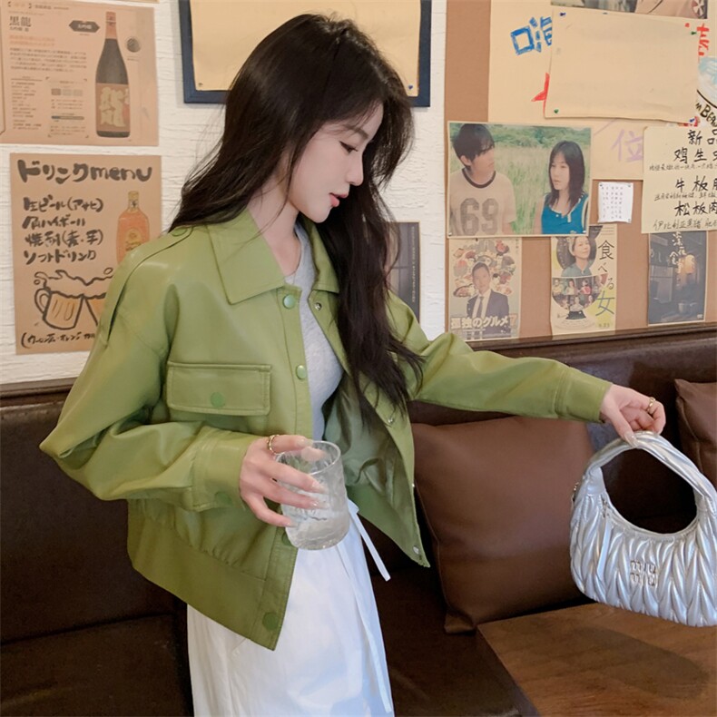 2025年春季机车服现货高品质皮衣外套,女装皮衣,臻衣坊