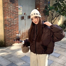 羽绒服女短款连帽简约2025冬新款加厚白鸭绒纯色韩版宽时尚松外套，男装羽绒服，星座1210-1