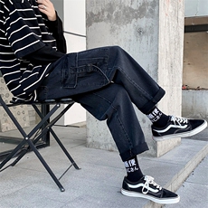 港风工装牛仔裤宽松ins直筒百搭坠感阔腿休闲裤D321NK28P55，男装牛仔裤，电商D321