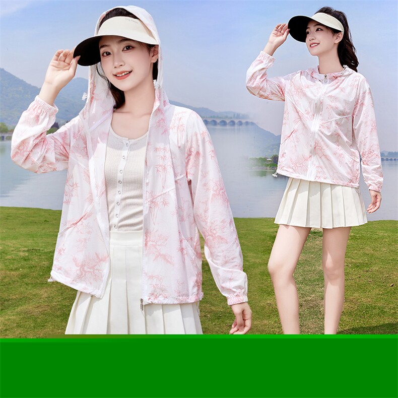防晒衣女2024年新款夏季时尚户外四面弹修身旅游沙滩防晒服短外套，女装防晒衣，以桐
