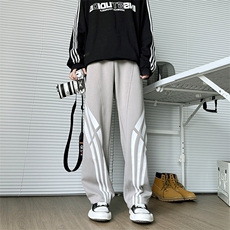 秋装新品美式复古宽松卫裤松紧收腰运动直筒裤男823P58，男装休闲裤，电商B381-2