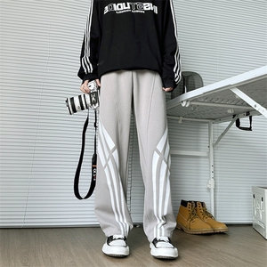 秋装新品 美式复古宽松卫裤松紧收腰运动直筒裤男823P58图片