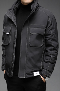 中年男保暖外套立领爸爸装衣服羽绒服冬款上衣休闲BJY08197-P210图片