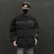 冬装新品美式条纹织带棉服刺绣logo棉衣休闲外套男G1100P118，男装棉衣，电商A339