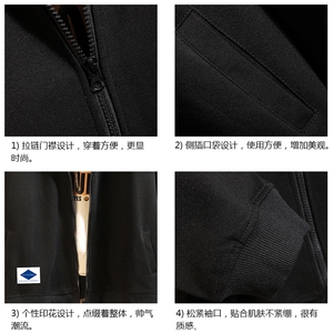 KS21061-P38 连帽开衫卫衣男运动外套大码班服 砖墙挂拍图片