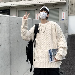 B306P50秋冬男装男生毛衣线衫时尚宽松男日系打底衫图片