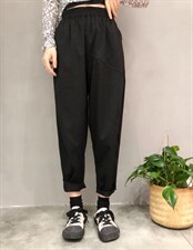 裤子，松紧腰 聚酯纤维，抗皱耐磨，其它，with E Q