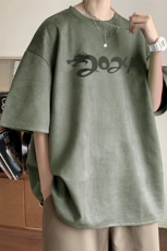 量大优可提供视频2024夏季麂皮绒短袖T恤D223A-LPT2418-P20，男装T恤，电商019-1
