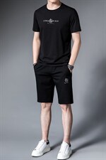 夏季新款套装男2022宽松薄款短袖冰丝套装男休闲时尚百搭夏装，男装T恤，电商B212（原钱塘6029）