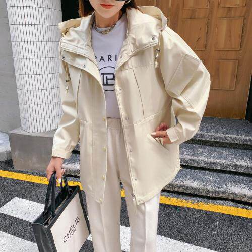 21年秋季精致休闲口袋牛筋拉筒中长风衣，女装风衣，珂妮卡COOZIC