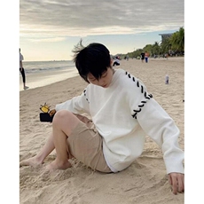 黑白拼接毛衣男冬季加厚日系复古慵懒高级感针织衫外套MY09，男装针织衫/毛衣，星座1116A（原606A-3）