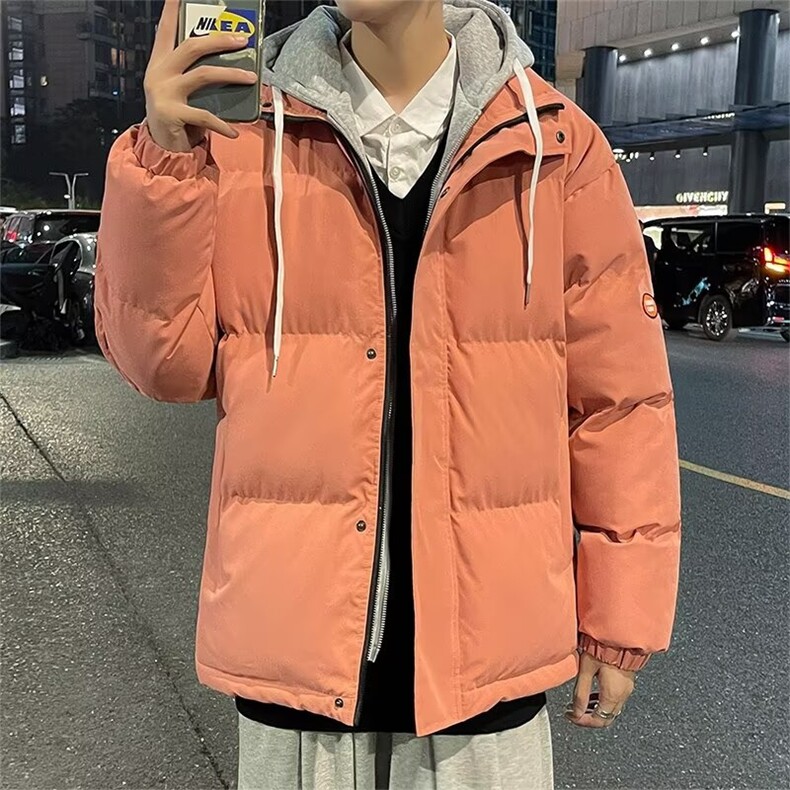 新款棉衣男士春秋冬季宽松休闲百搭连帽假两件棉服保暖M027,男装棉衣,星座1116A-1（原606A）