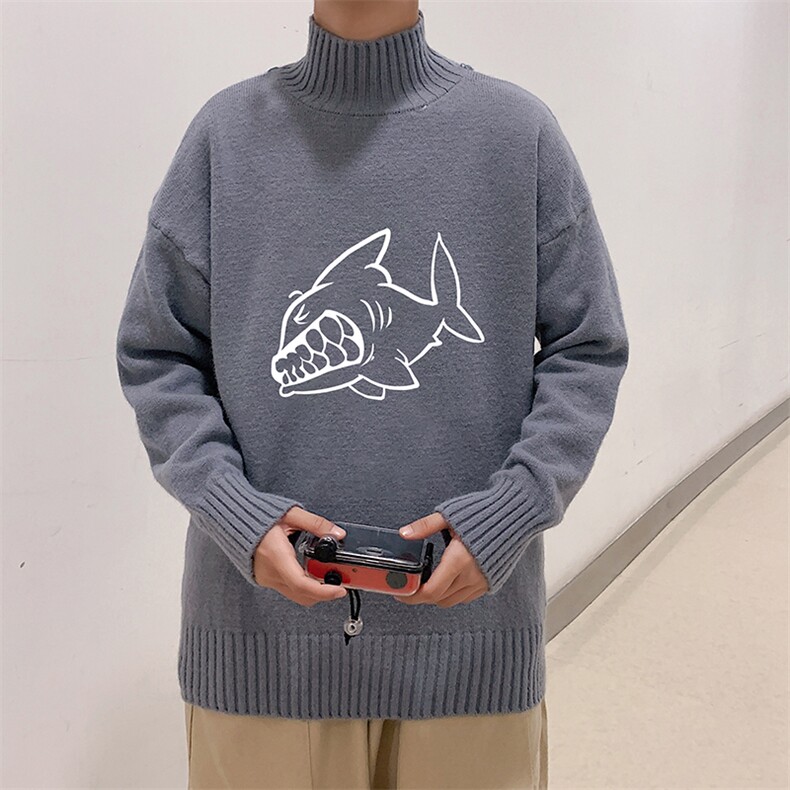 M18041-P45加绒款-P65半高领毛衣男士大码针织衫男毛线衣男，男装针织衫/毛衣，电商A040