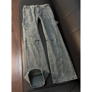 cleanfit水洗弯刀牛仔裤男款直筒修身微喇裤子工装裤LS41400-P50图片