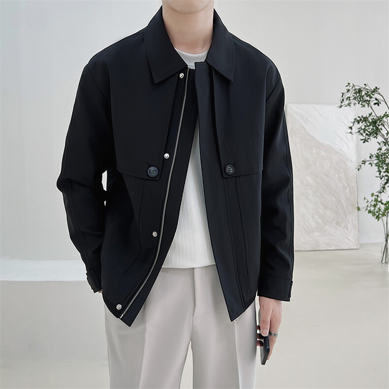 秋季轻熟抖音小伙青年纯色休闲夹克店主风A236-JK5099-P130,男装夹克,电商A236