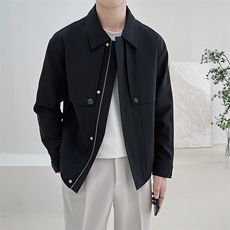 秋季轻熟抖音小伙青年纯色休闲夹克店主风A236-JK5099-P130，男装夹克，电商A236