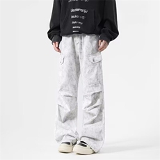 现货DK8280-批55春秋季宽松直筒迷彩脏脏裤潮牌牛仔裤，男装牛仔裤，星座603-2