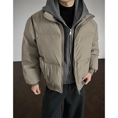 现货高品质重磅工艺美式高街假两件PU皮棉衣男女加厚棉服外套，男装棉衣，电商A486