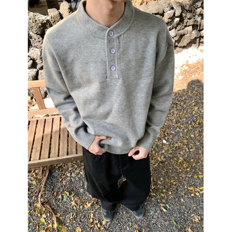 现货原版质量亨利领毛衣套头针织衫M607-特P45图片