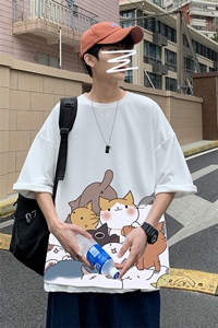 Q11162-P30 春夏季七分袖t恤男大码五分袖男短袖中袖图片