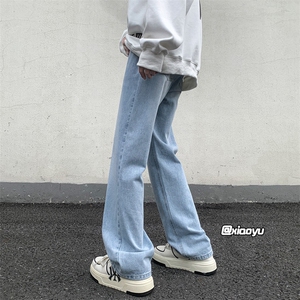 XZ616 秋冬季新款重磅宽松微喇百搭纯色休闲牛仔裤 TY971 P45控58图片